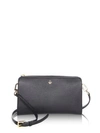 Tory Burch Robinson Pebbled Leather Wallet Crossbody In Black