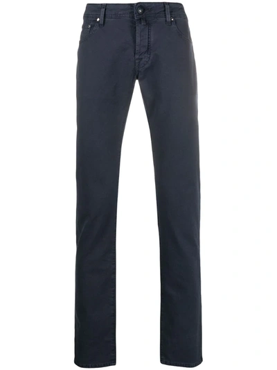 Jacob Cohen Straight Leg Trousers In Blue