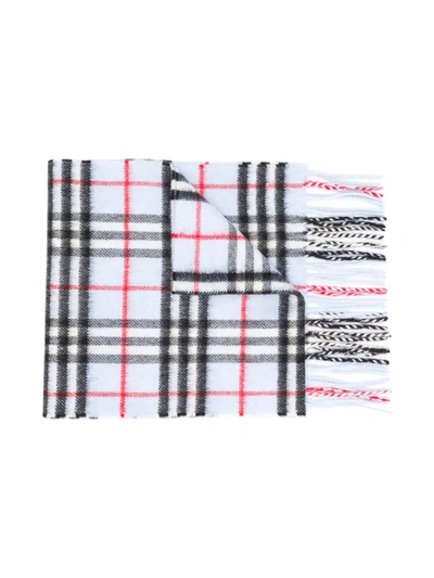 Burberry Kids' Check Cashmere Scarf In Blue