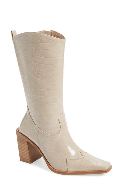 Jeffrey Campbell Calimity Western Boot In Nude Croco