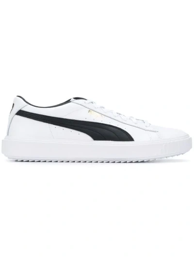 Puma Clyde Core Leather Sneakers In White