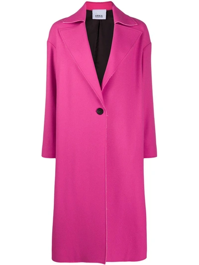 Erika Cavallini Umberto Double Breasted Coat In Pink