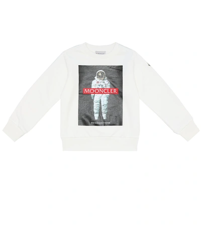 Moncler Kids' Crew Neck Sweatshirt With Astronaut Print, Ivory In White