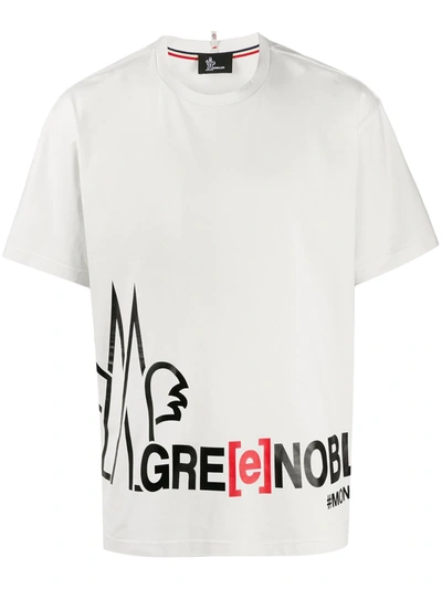 Moncler Logo Print Cotton T-shirt In White