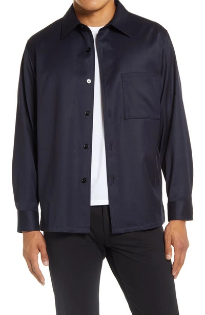 Theory Clyfford Portland Stretch Wool Blend Shirt Jacket In Xhx Baltic