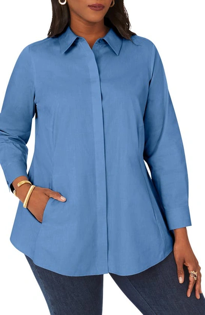 Foxcroft Cici Tunic Blouse In Mountain Blue