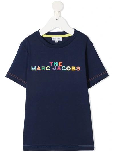 The Marc Jacobs Kids' Logo-print Organic Cotton T-shirt In Navy