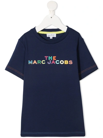 Marc Jacobs Kids' Logo-print Organic Cotton T-shirt In Navy