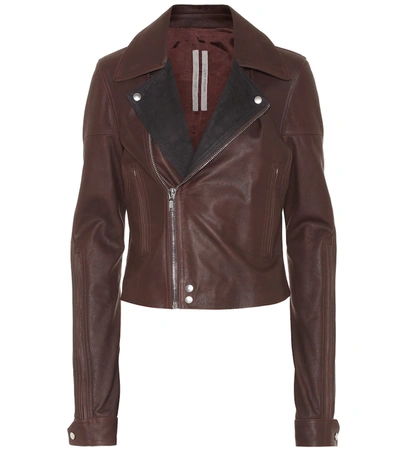 Rick Owens Dracubiker Leather Moto Jacket In Brown
