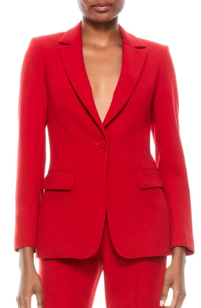 Alice And Olivia Macey Fitted Blazer In Ruby