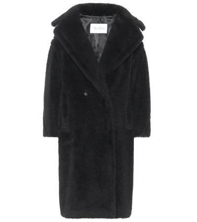 Max Mara Tedgirl Double-breasted Alpaca, Wool And Silk-blend Coat In Black
