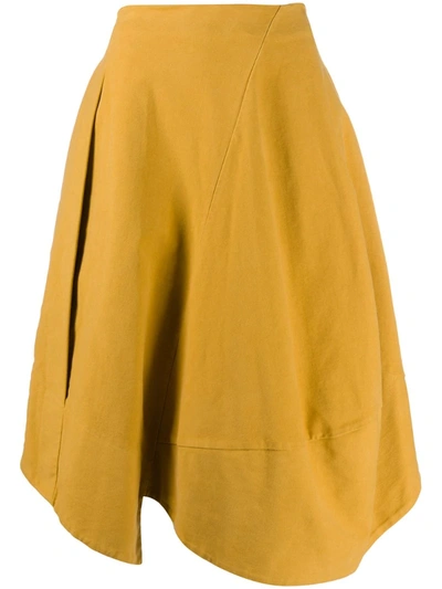 Stefano Mortari Asymmetric Panelled Skirt In Yellow