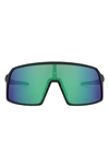 Oakley Sutro Prizm 124mm Shield Sunglasses In Polished Black/ Prizm Jade