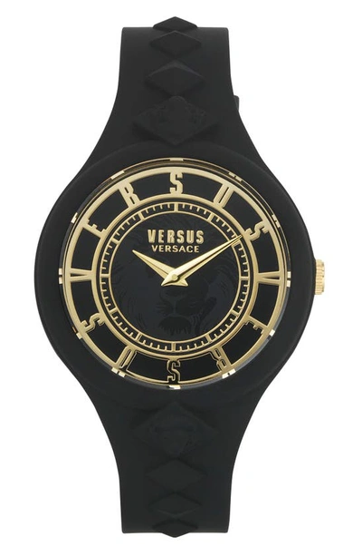 Versus Fire Island Silicone Strap Watch, 39mm In Two Tone Gold