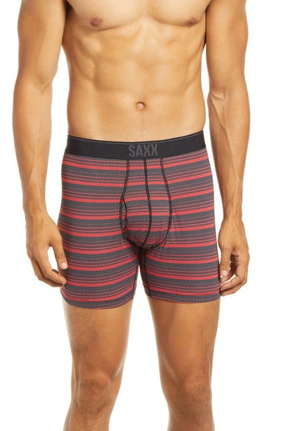 Saxx Ultra Golf Print Performance Boxer Briefs In Red Sunrise Stripe