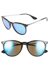 Ray Ban Erika Classic 54mm Sunglasses In Black/ Blue