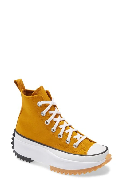 Converse Chuck Taylor(r) All Star(r) Run Star Hike High Top Platform Sneaker In Saffron Yellow/ White/ Black
