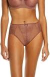 Wacoal Retro Chic High Cut Briefs In Marron