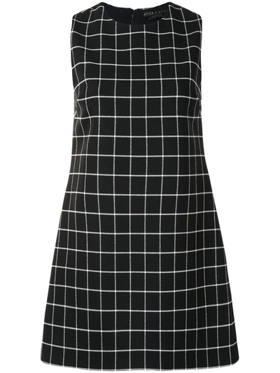 Alice And Olivia Ellis Windowpane Check Shift Minidress In Multi-colour