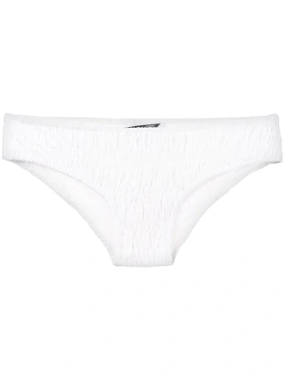 Prism Patnem Shirred Bikini Bottoms In White