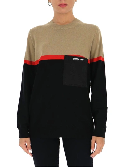 Burberry Logo Colour Blocked Pullover In Multi