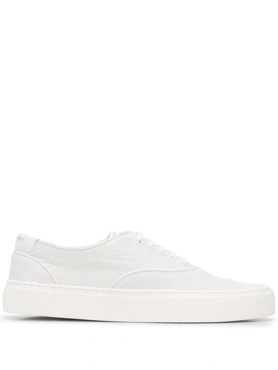 Saint Laurent White Venice Low-top Sneakers In Blanc Optique