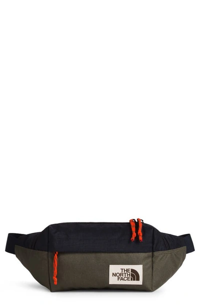 The North Face Lumbar Belt Bag In Navy Heather/ New Taupe Green