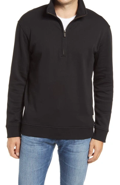 Ugg Men's Zeke Double Knit Quarter-zip Shirt In Black