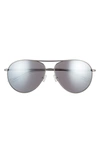 Nike Chance 61mm Aviator Sunglasses In Gunmetal/silver