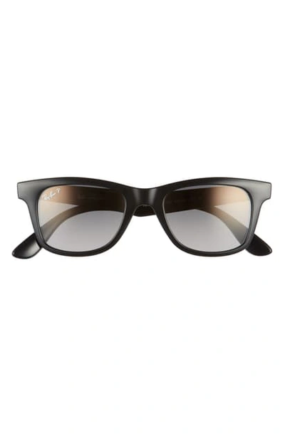 Ray Ban Wayfarer Polarized 50mm Sunglasses In Black/ Dark Grey Gradient