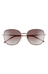 Marc Jacobs 54mm Gradient Lens Square Sunglasses In Gold Copper/ Brown Gradient