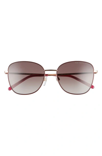 Marc Jacobs 54mm Gradient Lens Square Sunglasses In Gold Copper/ Brown Gradient