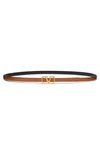 Valentino Garavani Garavani Vlogo Buckle Reversible Leather Belt In Brown/ Black