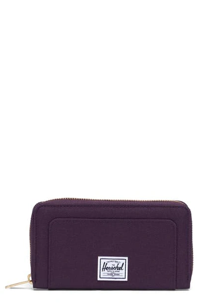 Herschel Supply Co Thomas Canvas Zip Wallet In Blackberry Wine