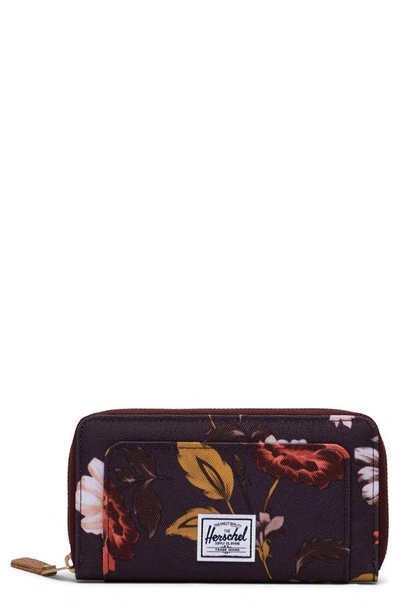 Herschel Supply Co Thomas Canvas Zip Wallet In Sketch Bloom
