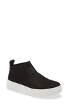 Eileen Fisher Greta Platform Sneaker In Black Nubuck Leather