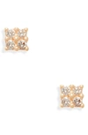 Dana Rebecca Designs Mini Diamond Square Stud Earrings In Yellow Gold
