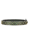 Freida Rothman Midnight Green Crisscross Bangle In Emerald/ Black/ Gold