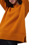 French Connection Mozart Popcorn Cotton Sweater In Golden Oak