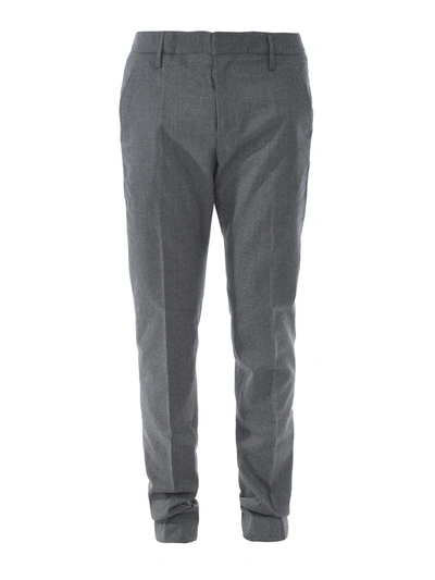 Dondup Stretch Wool Chino Trousers In Grey