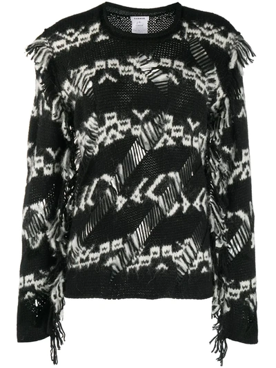 P.a.r.o.s.h Inlaid Patterned Sweater In Black