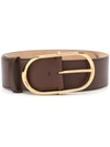 Dolce & Gabbana Oval Buckle Belt In Dark Brown