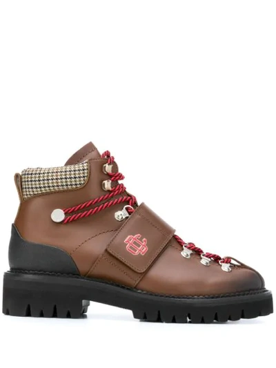 Dsquared2 Dc Crest Ankle Boots In Brown