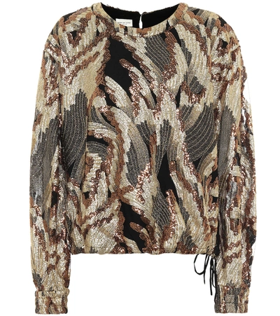 Dries Van Noten Sequined Blouse In Metallic