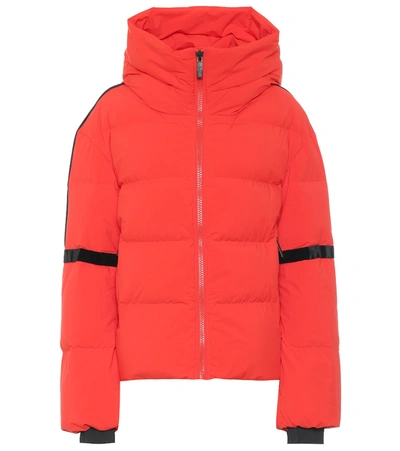 Fusalp Barsy Velvet-trimmed Quilted Down Ski Jacket In Red