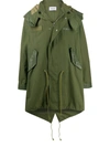 Ambush Mod Fishtail Cotton Parka In Green