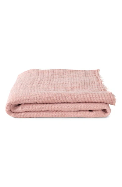 Hawkins New York Simple Linen Throw Blanket In Blush