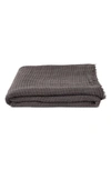 Hawkins New York Simple Linen Throw Blanket In Dark Grey