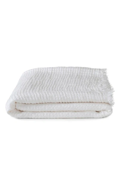 Hawkins New York Simple Linen Throw Blanket In White
