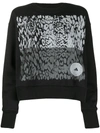 Adidas By Stella Mccartney Leopard-print Cotton-blend Fleece Sweatshirt In Black